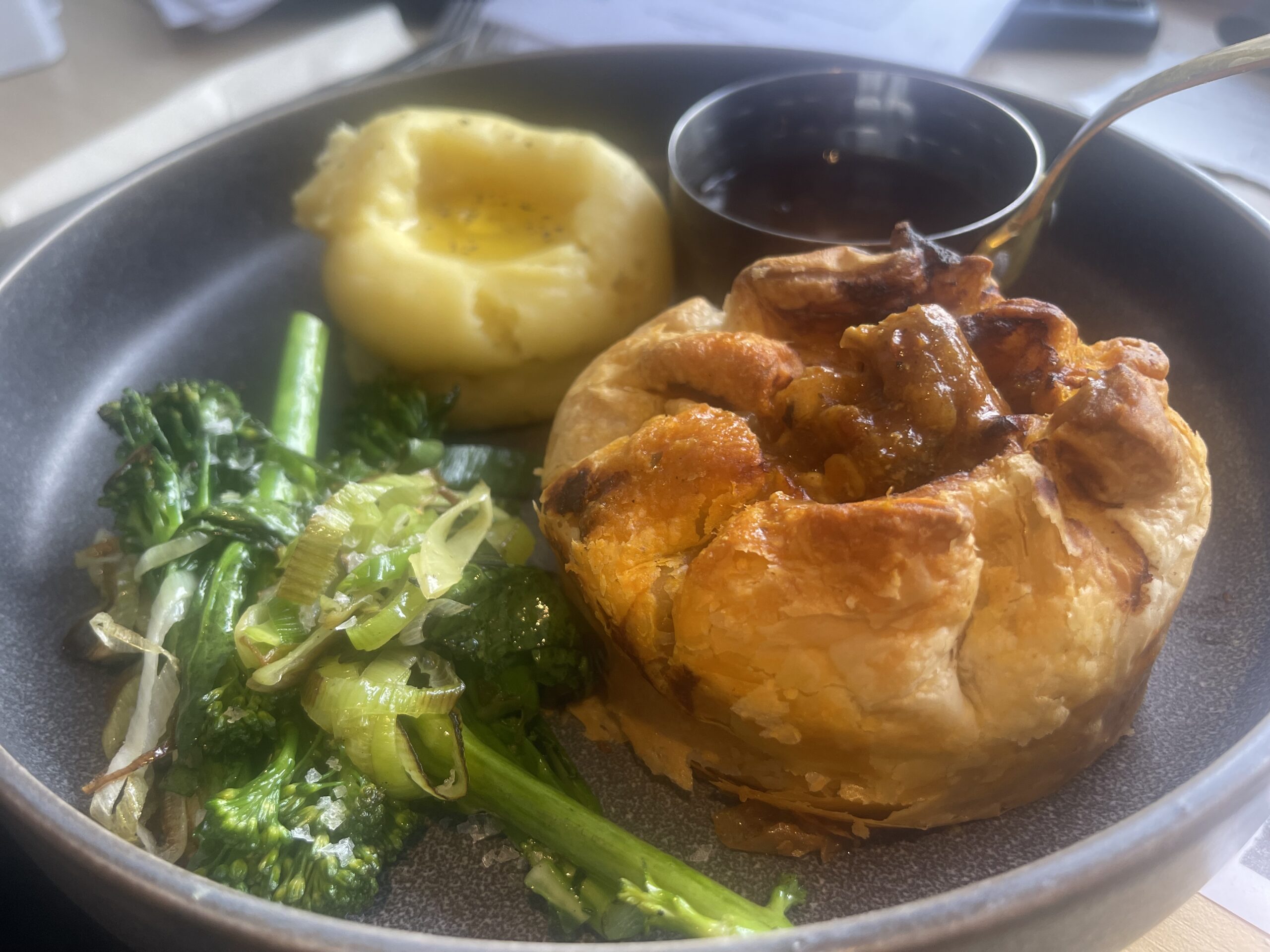 House Pie, mash, buttered greens and gravy!